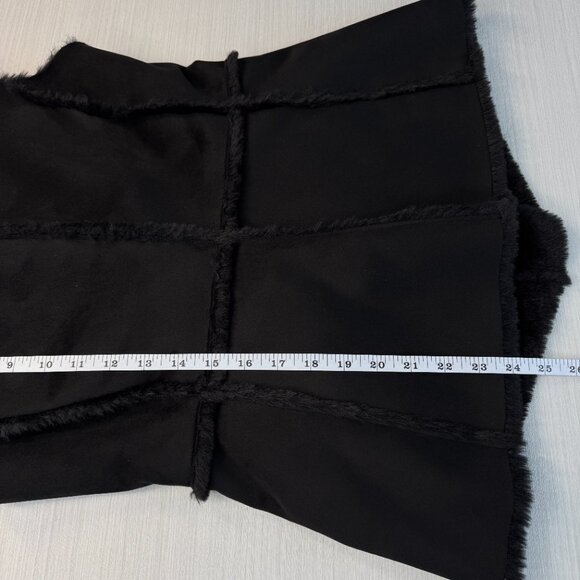 WHITE HOUSE BLACK MARKET Faux Suede Vest Black XS Asymmetric Pockets Streetwear - Picture 9 of 14